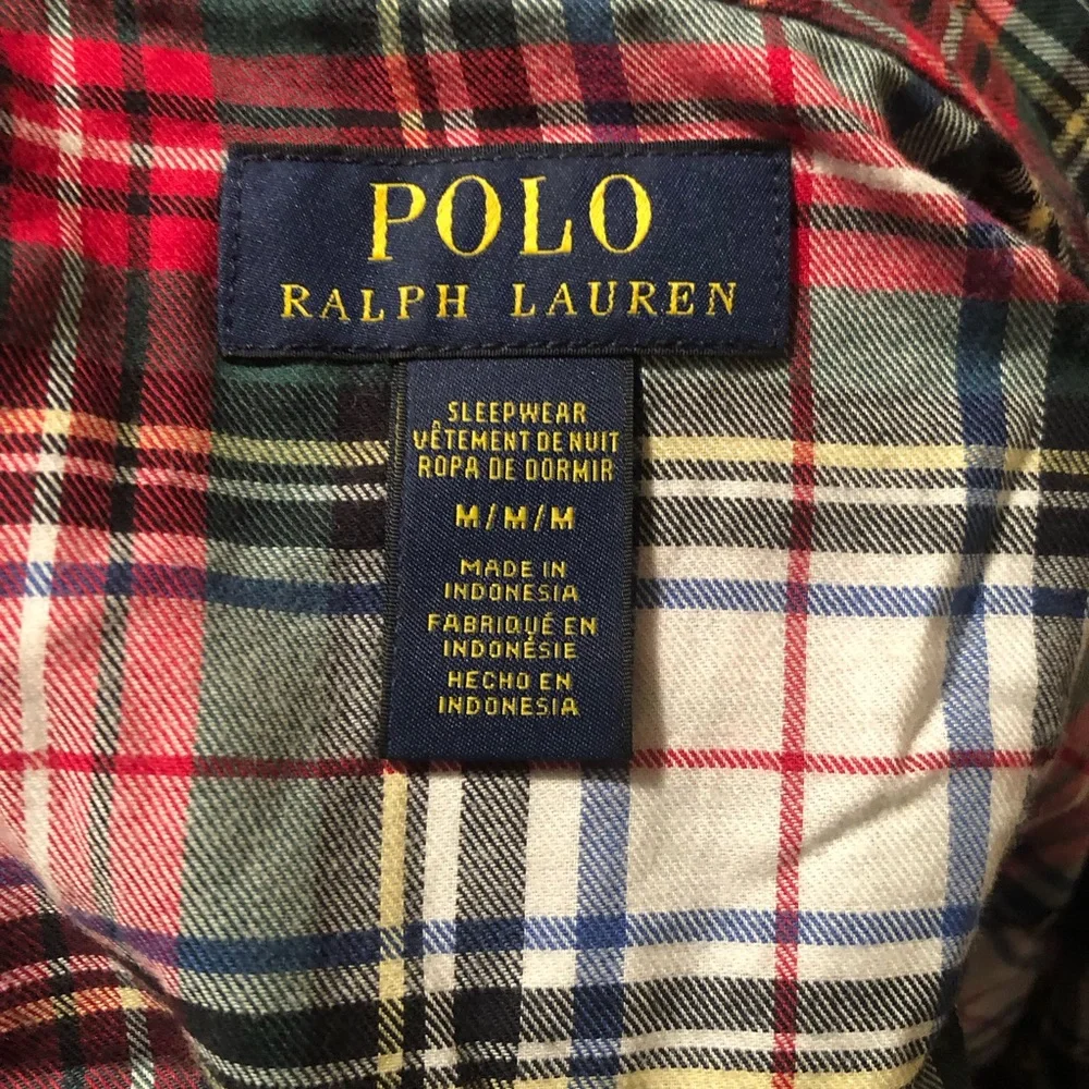 Polo Ralph Lauren Men's Red Plaid Sleep Shirt Pajama Top Size Medium Z16